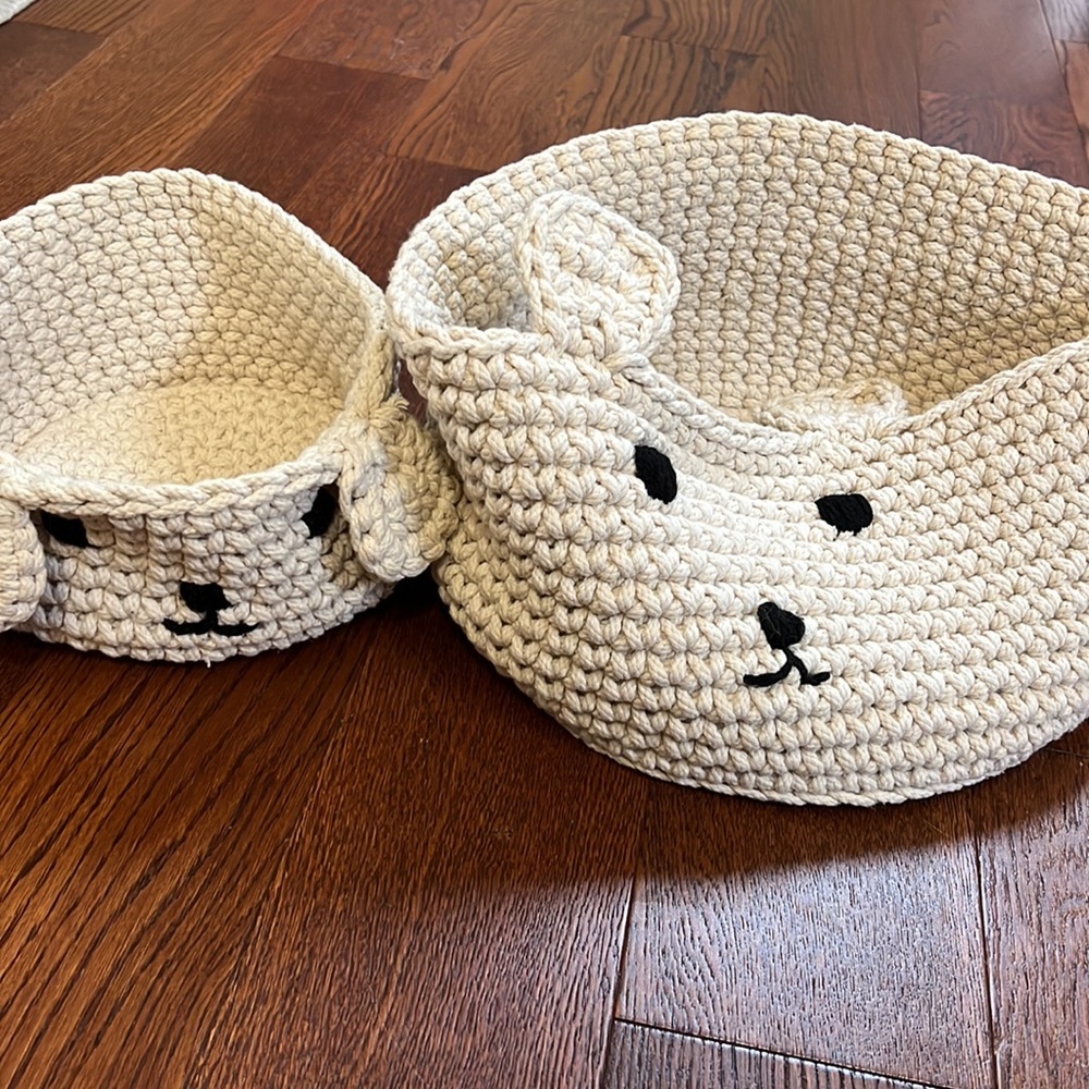 H& M Home Rabbit woven baskets set